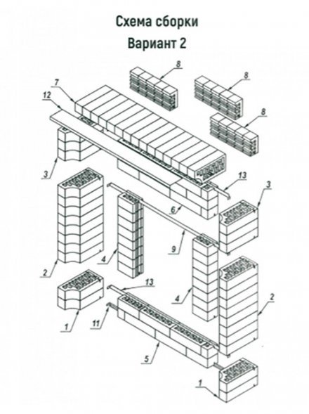 Банный портал &quot;Фигурный Кирпич&quot; (Коричневый)