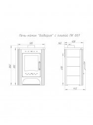 Печь-камин ЭкоКамин Бавария с плитой