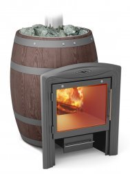 Банная печь TMF Вариата Баррель Inox витра палисандр