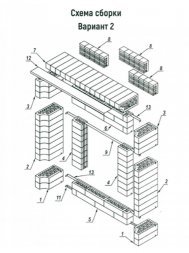 Банный портал "Фигурный Кирпич" (Красный)