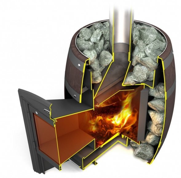 Банная печь TMF Вариата Баррель Inox Люмина КТК
