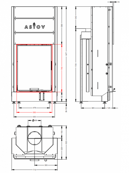 Каминная топка Астов ПС 5574