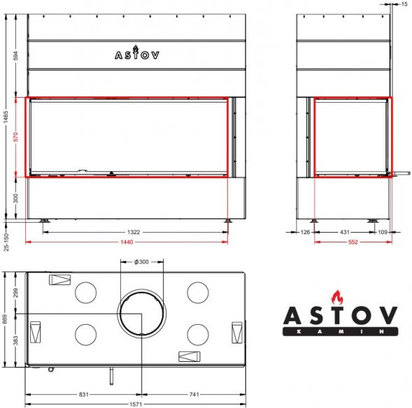 Каминная топка Астов П2С 14057