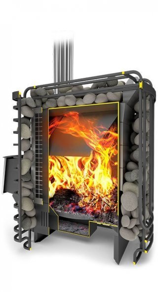 Печь для бани и сауны Теплодар Сибирский утес Панорама 20 ЛП ПРОФИ
