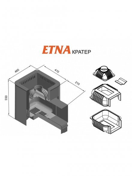 Дровяная печь для бани Etna «Кратер» 14 (ДТ-3)