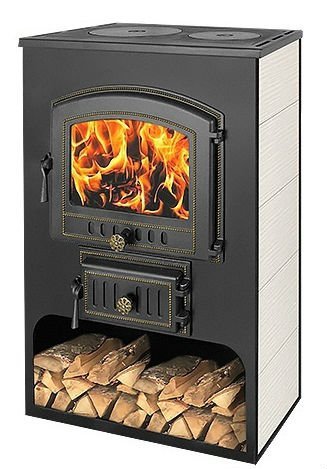 Печь-камин Везувий ПК-03 (224) с плитой, бежевый