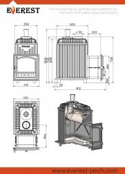 Печь для бани Эверест 24 Легкий пар (280) под обкладку