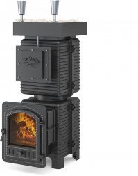 Печь для бани Эверест "Легкий пар Профи" под обкладку (чугунная закрытая каменка)