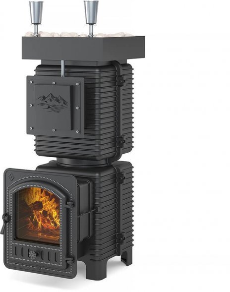 Печь для бани Эверест "Легкий пар Профи" под обкладку (чугунная закрытая каменка)