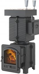 Печь для бани Эверест "Легкий пар Профи" под обкладку (чугунная закрытая каменка)