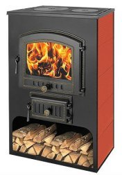 Печь-камин Везувий ПК-03 (224) с плитой, красный