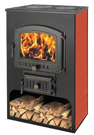 Печь-камин Везувий ПК-03 (224) с плитой, красный