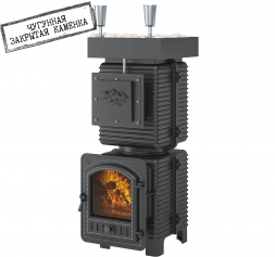 Печь для бани Эверест "Легкий пар Профи" под обкладку Б/В (чугунная закрытая каменка)