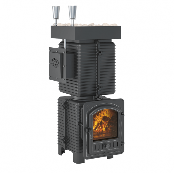 Печь для бани Эверест "Легкий пар Профи" под обкладку Б/В (чугунная закрытая каменка)