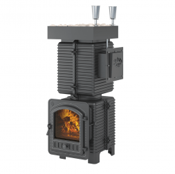 Печь для бани Эверест "Легкий пар Профи" под обкладку Б/В (чугунная закрытая каменка)