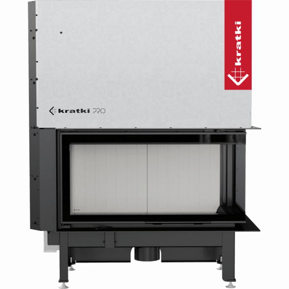 Топка Kratki PRO NADIA/14/P/BS/G, Г-образное стекло справа, гильотина