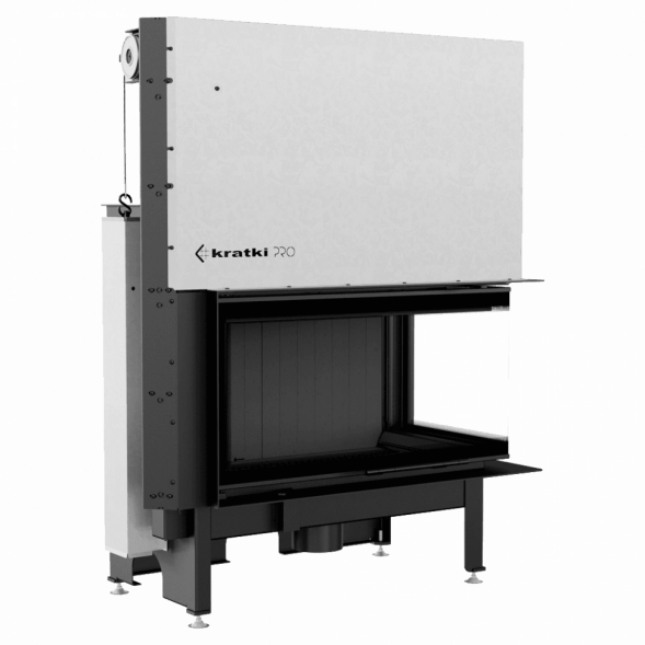 Топка Kratki PRO NADIA/14/P/BS/G, Г-образное стекло справа, гильотина