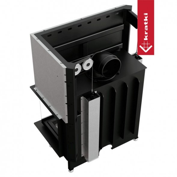 Топка Kratki PRO NADIA/14/P/BS/G, Г-образное стекло справа, гильотина