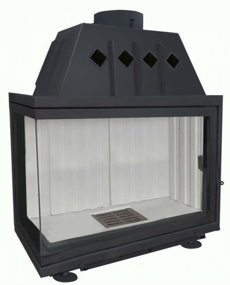 Каминная топка Экокамин Альфа 1000 L два стекла левая