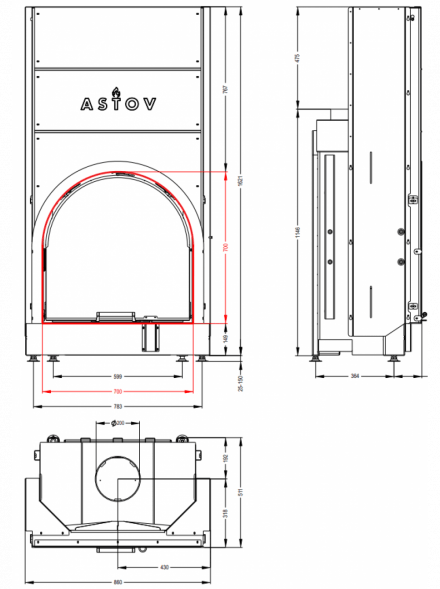 Каминная топка Астов ПСА 7070
