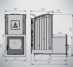 Печь для бани Варвара Терма Каменка удлиненная