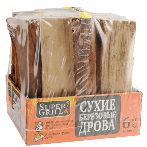 Сухие березовые дрова SuperGrill 6 кг. купить в интернет-магазине ...