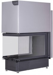 Каминная топка Экокамин Дельта 900 B три стекла принтинг черный шамот