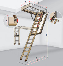Чердачная лестница Fakro LWT Thermo 60х130х305 см (суперэнергосберегающая)