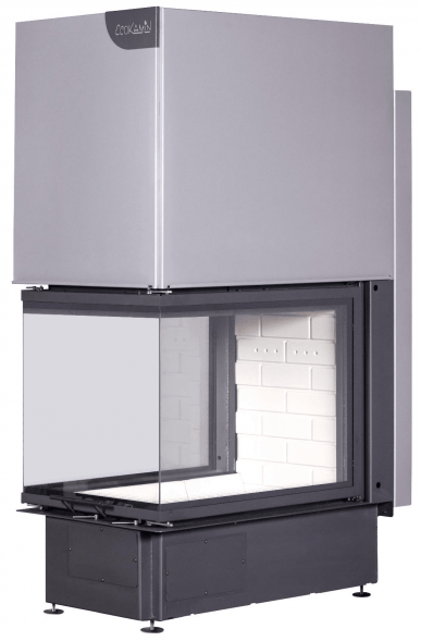 Каминная топка Экокамин ДЕЛЬТА 700 три стекла подовое горение принтинг