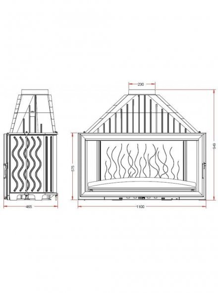 Каминная топка Invicta Grand Vision 1100 lifting door