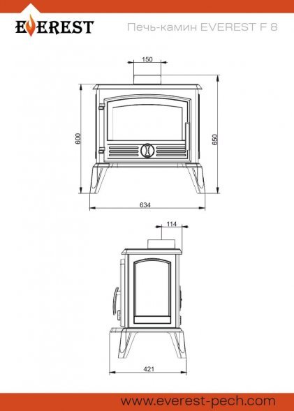 Печь-камин EVEREST F8