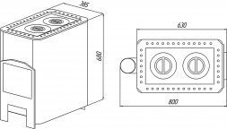 Отопительная печь Варвара Уют 2-Конфорочная