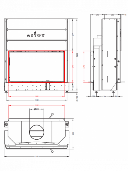 Каминная топка Астов ПТ 10057