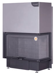 Каминная топка Экокамин ДЕЛЬТА 1000 RB два стекла правая черный шамот