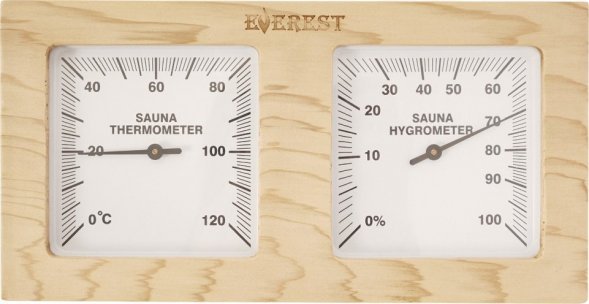 Термогигрометр EVEREST горизонталь, кедр (TG-04 white)