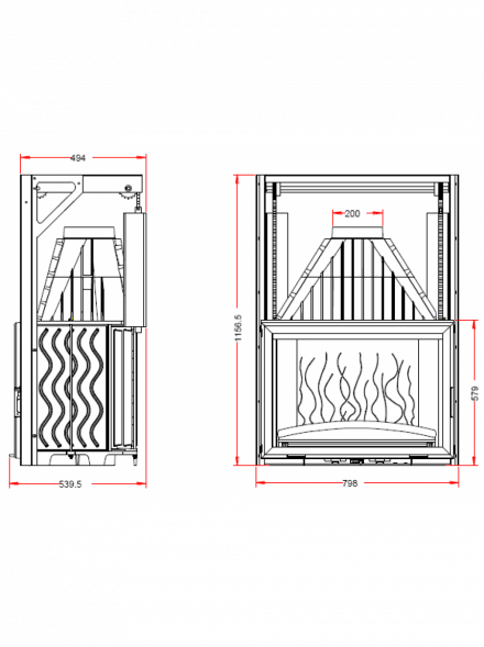 Каминная топка Invicta Grand Vision 800 lifting door
