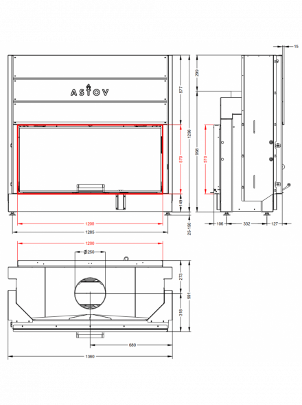 Каминная топка Астов ПТ 12057