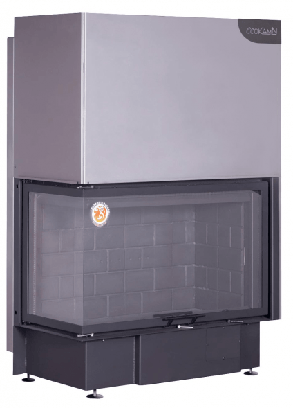 Каминная топка Экокамин ДЕЛЬТА 1000 LB два стекла левая черный шамот