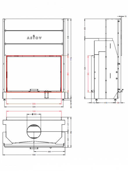 Каминная топка Астов ПТ 12080