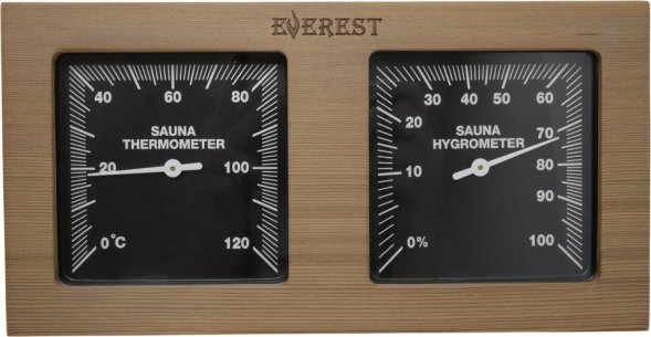 Термогигрометр EVEREST горизонталь, кедр (TG-02 black)
