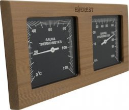 Термогигрометр EVEREST горизонталь, кедр (TG-02 black)