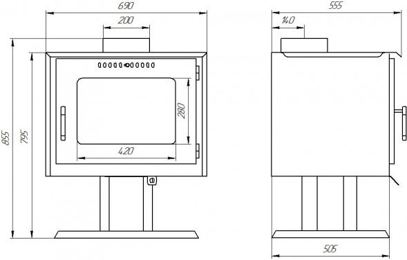Печь-камин Варвара Гармония 807-Н (на ножке)