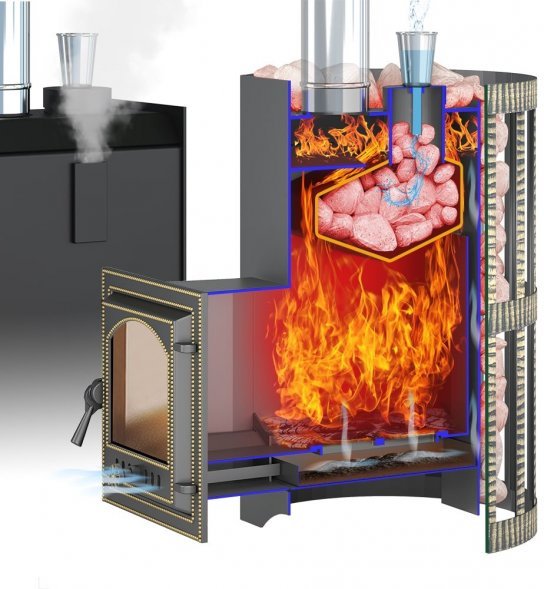 Печь Везувий Скиф Стандарт 28 (ДТ-4) Парогенератор 2022