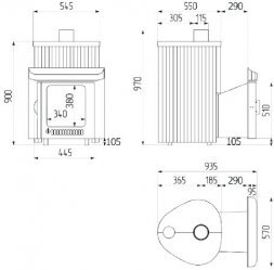 Дровяная печь Ферингер Оптима в ламелях до 28 м³