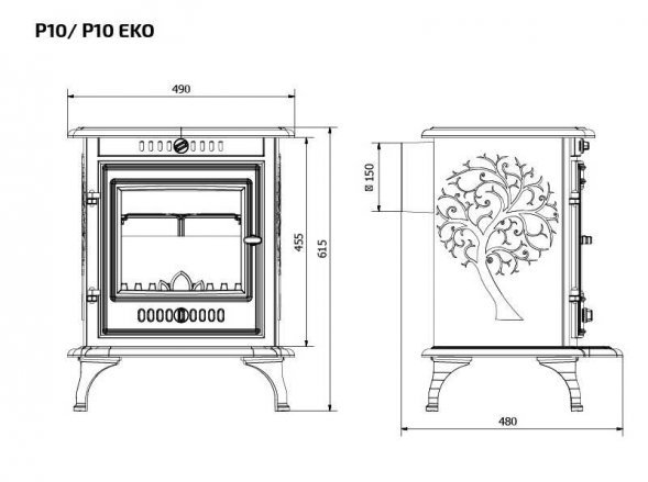 Печь-камин Kaw-Met P10