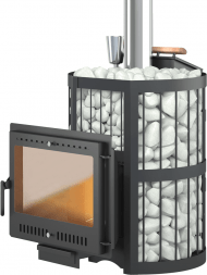 Чугунная печь для бани ЭТНА Стандарт 18 (Панорама) &quot;М&quot; Закрытая каменка