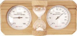 Термогигрометр EVEREST c часами, кедр (TG-06 white)