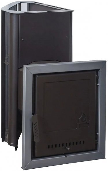 Печь для бани Варвара Бермуда угловая правая, удлиненная топка