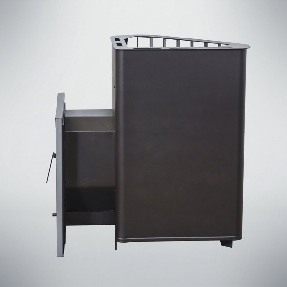 Печь для бани Варвара Бермуда угловая правая, удлиненная топка