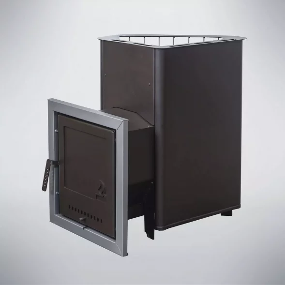 Печь для бани Варвара Бермуда угловая правая, удлиненная топка